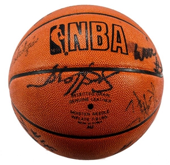1990s San Antonio Spurs Team Signed Official NBA Basketball w/ David Robinson